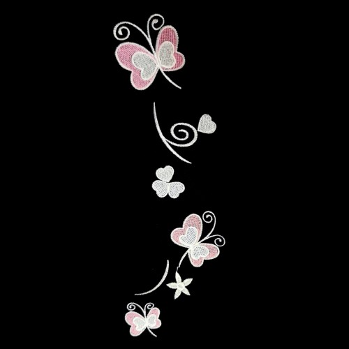 Ülésuzat szett fekete-pink pillangó mintával és ajándékkal AG23001B/Pink