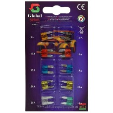 Biztosíték készlet késes mini 10db-os