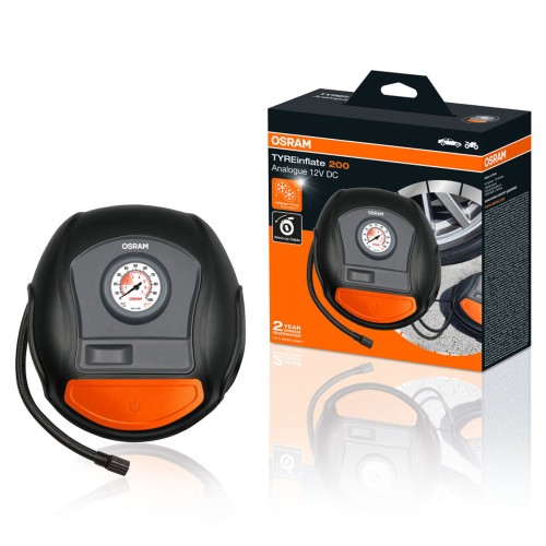 Kompresszor, autós 12V prémium analog 5,5 Bar Osram TYREinflate OTI 200
