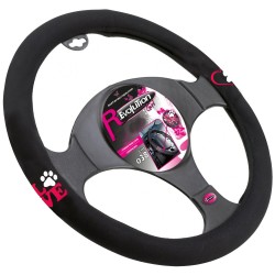 Kormányvédő 37-39cm fekete-rózsaszín (kutya tappancsos) Dog Love 29062