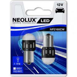 LED 12V/21W/BA15s/2db/1,2W fehér 6000K Neolux NP2160CW