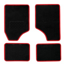 Textilszőnyeg autóba 4db-os fekete-piros univerzális 