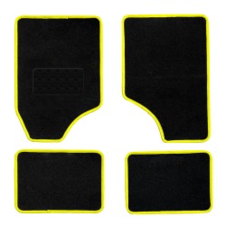 Textilszőnyeg autóba 4db-os fekete-sárga univerzális 