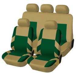 Univerzális üléshuzat garnitúra bézs-zöld (osztható) Exlusive