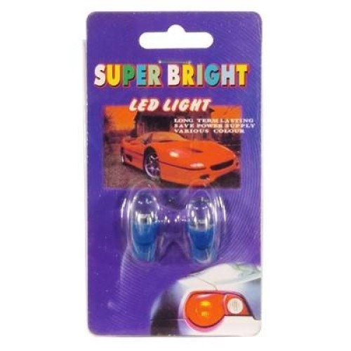 Izzó 12V T10 kék gömbfejű LED párban 29B