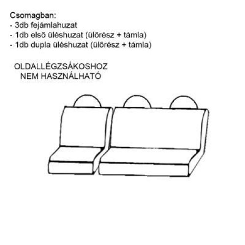 Üléshuzat bútor szövet 3 személyes kisteherautóra