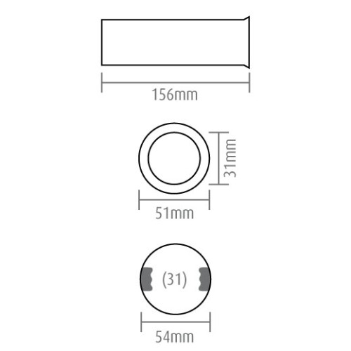Kipufogóvég 54mm kerek/egyenes króm AM1113