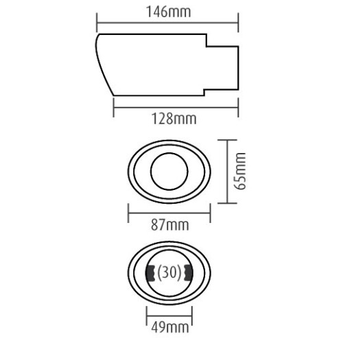 Kipufogóvég ovál, krómozott 87mm AM1021