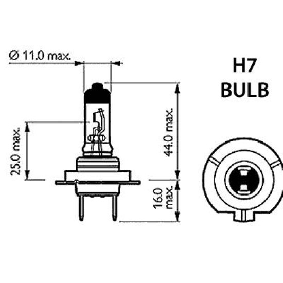 Izzó 12V/55W H7 PX26d OEM