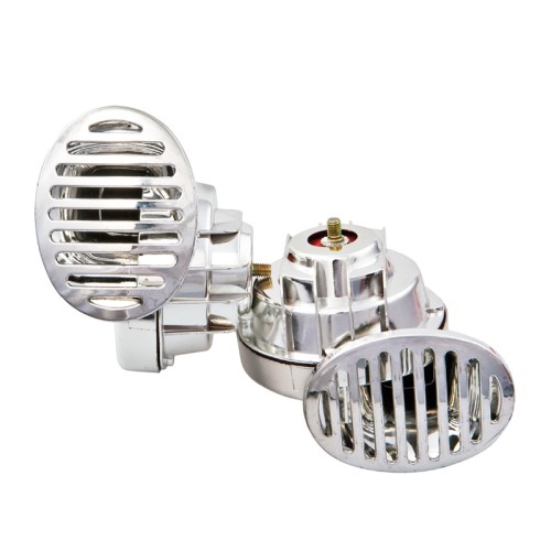 Csiga kürt (duda) krómozott 12V párban High & Low relével 91608