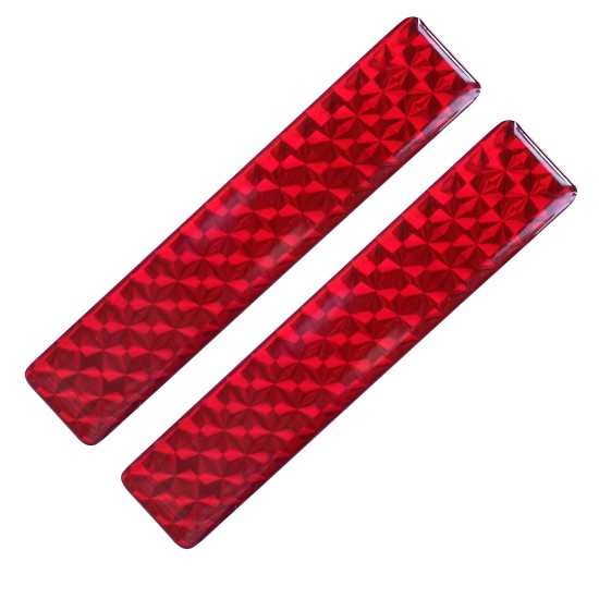 Fényvisszaverő matrica 2db-os 2x10cm műgyantás piros 721