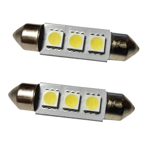 Izzó 12V/3W SMD LED 10x39mm szofita fehér 2db LA-512
