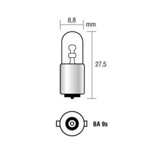 Izzó 12V/4W BA9s fehér SCT 202280