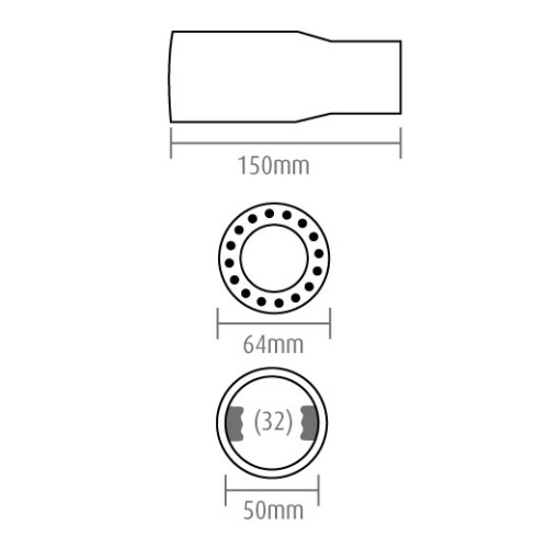 Kipufogóvég 50mm lyukacsos kerek/egyenes króm AM1106