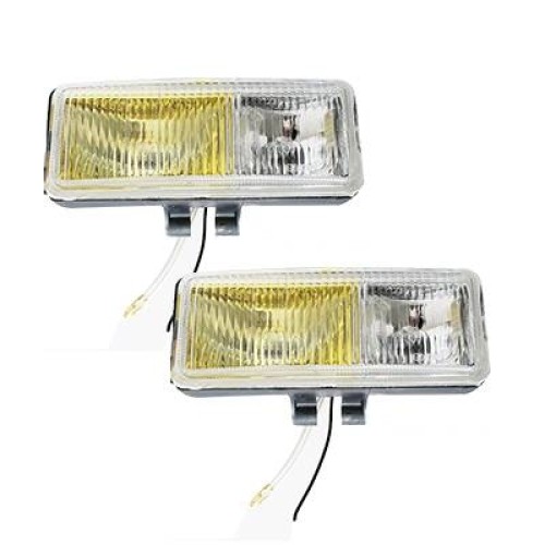 Ködlámpa 12V/H3/55W sárga-fehér szögletes, terítő fény DUO HQ1203