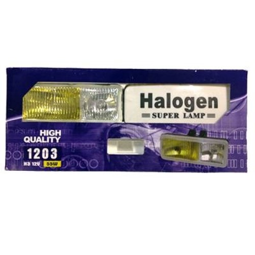 Ködlámpa 12V/H3/55W sárga-fehér szögletes, terítő fény DUO HQ1203