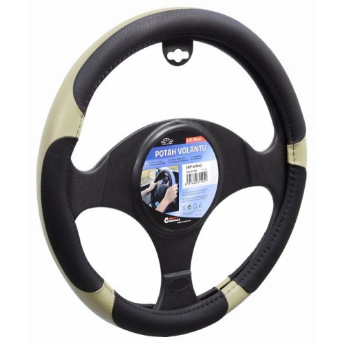 Kormányvédő 37-39cm bőr hatású bézs-fekete Grip 31405