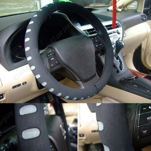 Kormányvédő 37-39cm gumis fekete-szürke 95200