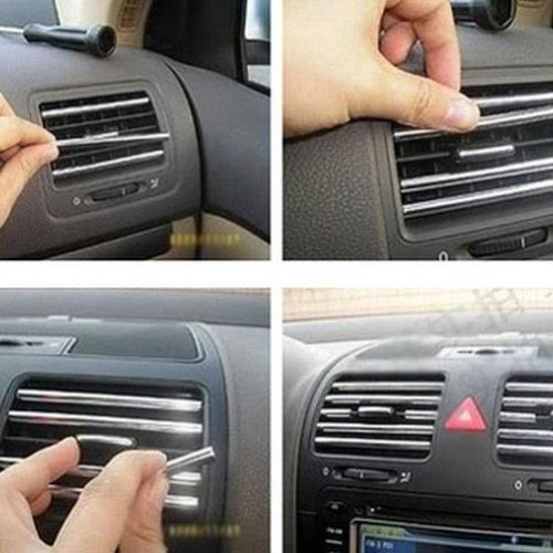 Króm dekorációs csík szellőzőrácsra 6x13cm CD-202