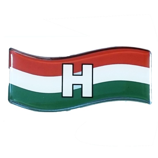 Magyarország zászló műgyantás matrica (H)