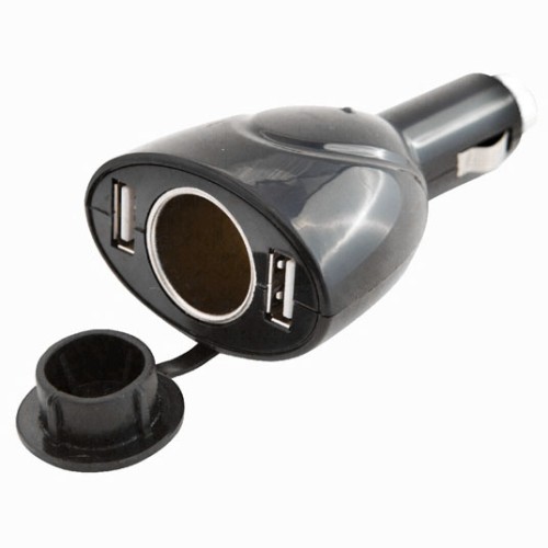 Szivargyújtó elosztó 3-as 12/24V + 2db USB 94517