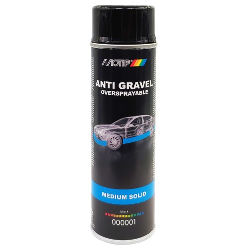 Alvázvédő, kavicsfelverődés ellen (rücsi) fekete spray 500ml Motip Stone Chip Protection 000001