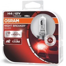 Izzó 12V/60/55W/H4 2db/+100% Osram Night Breaker Silver 64193NBS-HCB