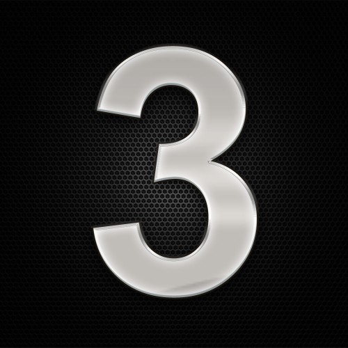 Öntapadó krómhatású műgyantás 3 szám 27 x 27 mm