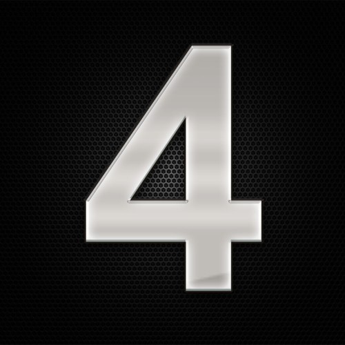 Öntapadó krómhatású műgyantás 4 szám 27 x 27 mm