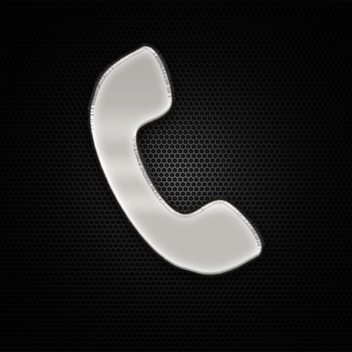 Öntapadó krómhatású műgyantás telefonkagyló írásjel 27 x 27 mm