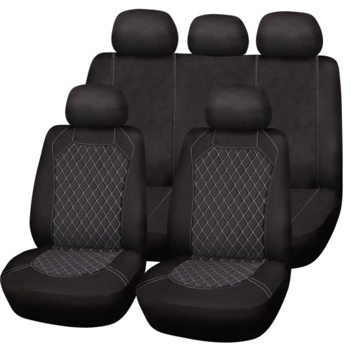 Üléshuzat garnitúra pókháló mintával fekete-fehér Spiderweb 10030