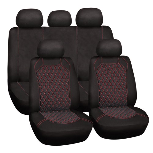 Üléshuzat garnitúra pókháló mintával fekete-piros Spiderweb 10031