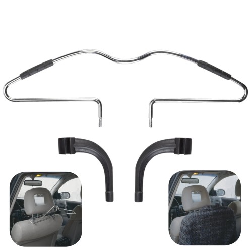 Vállfa autóba, fejtámlára rögzíthető, fém (ruhafogas) 16976