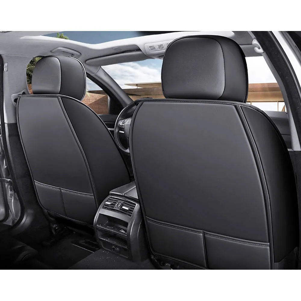 Üléshuzat garnitúra, 11 részes, prémium Ice Silk/PU bőr fekete-fehér, Autolife