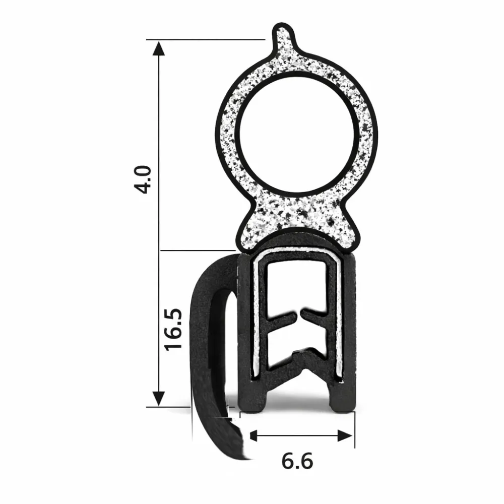 Csomagtér és tolóajtó tömítő dupla profilú nyugati kéder gumi