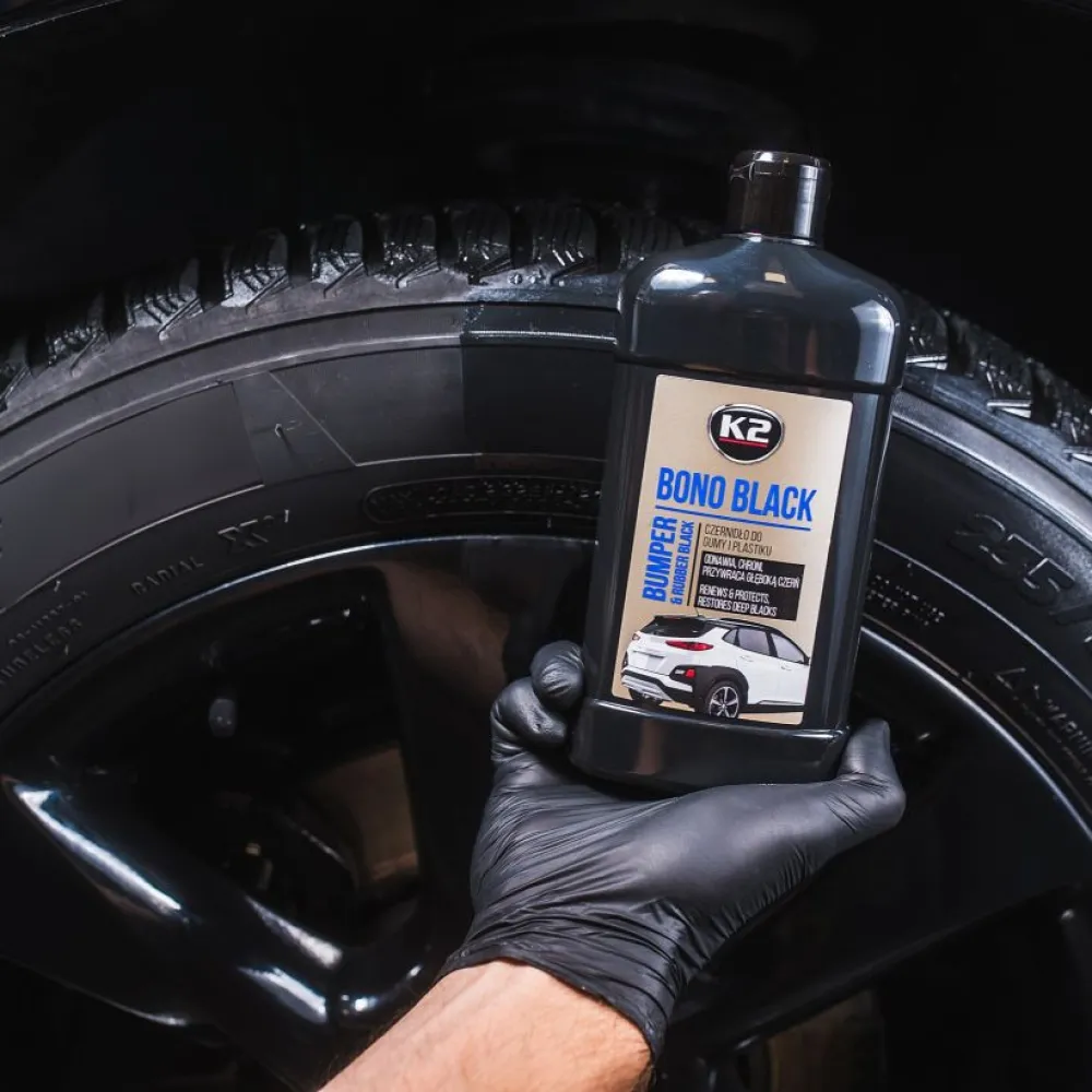 Műanyag- és gumiápoló és kondicionáló feketítő krém 500 ml, K2 Bono Black K035