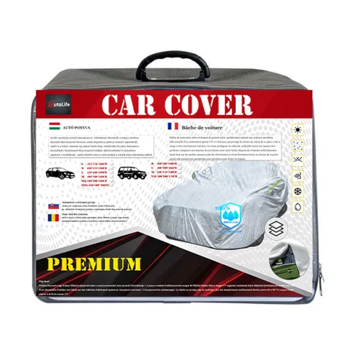 Autótakaró ponyva, kis busz, 580 x 200 x 170 cm, 3 rétegű, cipzáras, Autolife 68146