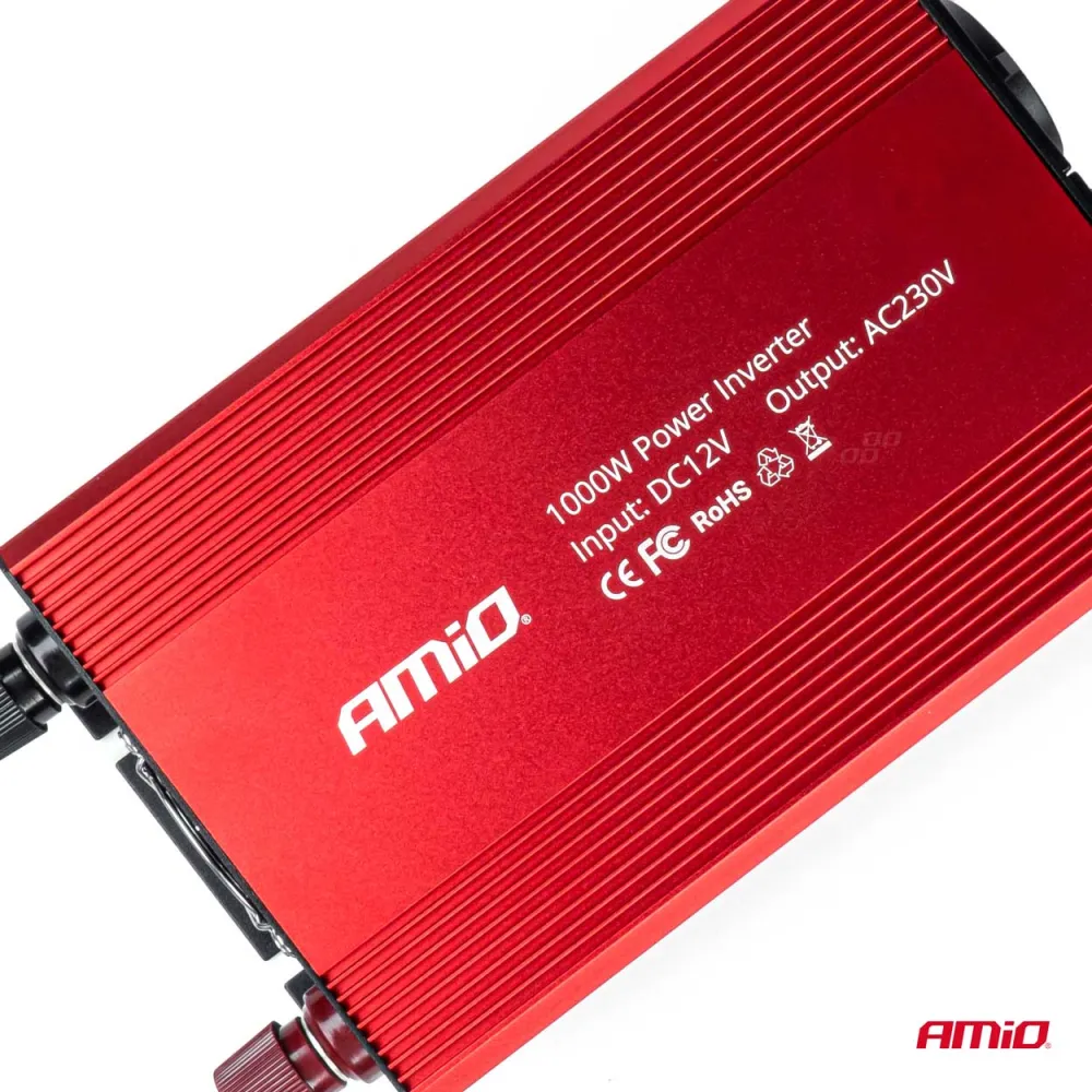 Feszültség átalakító inverter 12V - 230V-ra 1000/2000W Amio 03283