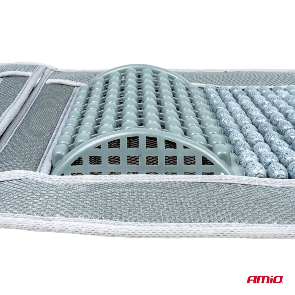 Ülésvédő deréktámasszal, fagolyós, szürke, Amio 03641