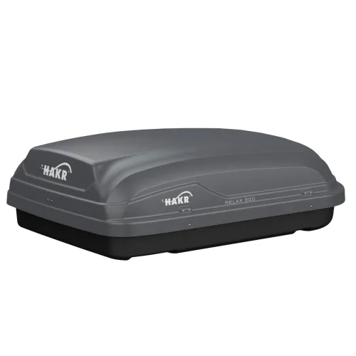 Tetőcsomagtartó box, szürke, 300 liter, Hakr Relax 300