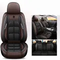 Üléshuzat szett, PU bőr, fekete-kávé, Sonsang Prémium
