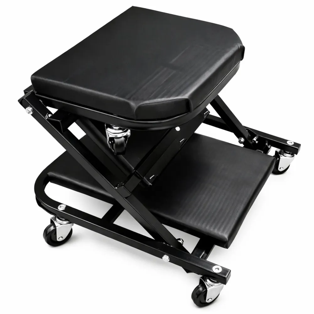 Aláfekvő, műhelyszék 2:1-ben, 6 kerekes, fekete, MaxSpeed