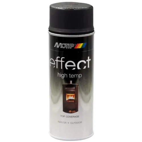 Hőálló, kül- és beltéri fekete festék (800°C) 400 ml Motip 302401