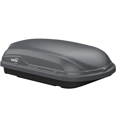 Tetőcsomagtartó box, szürke, 300 liter, Hakr Relax 300