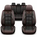 Üléshuzat szett, PU bőr, fekete-kávé, Sonsang Prémium