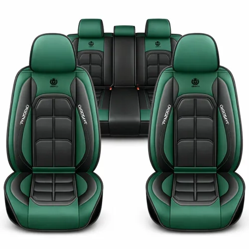 Üléshuzat szett, PU bőr, zöld-fekete, Sonsang Prémium