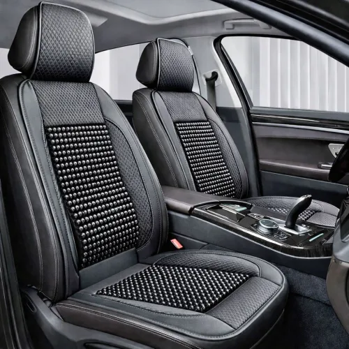 Ülésvédő deréktámasszal, szellőző, prémium, fekete, Ice Silk, Autolife 02379