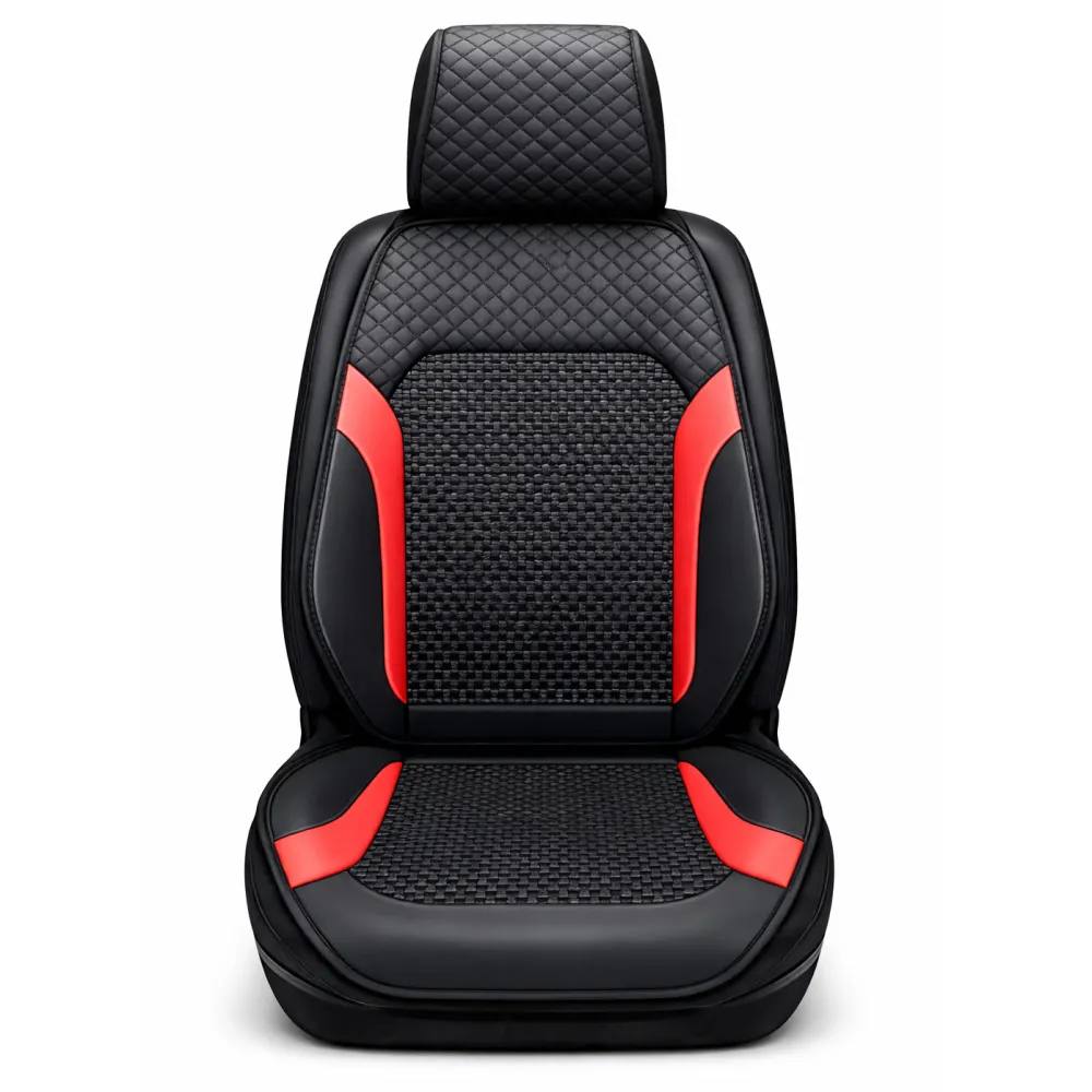 Ülésvédő, szellőző, prémium fekete-piros, darabos Ice Silk, Autolife 02362