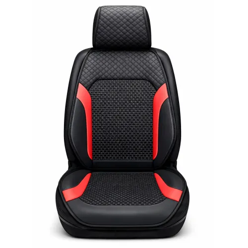 Ülésvédő, szellőző, prémium fekete-piros, Ice Silk, Autolife 02362