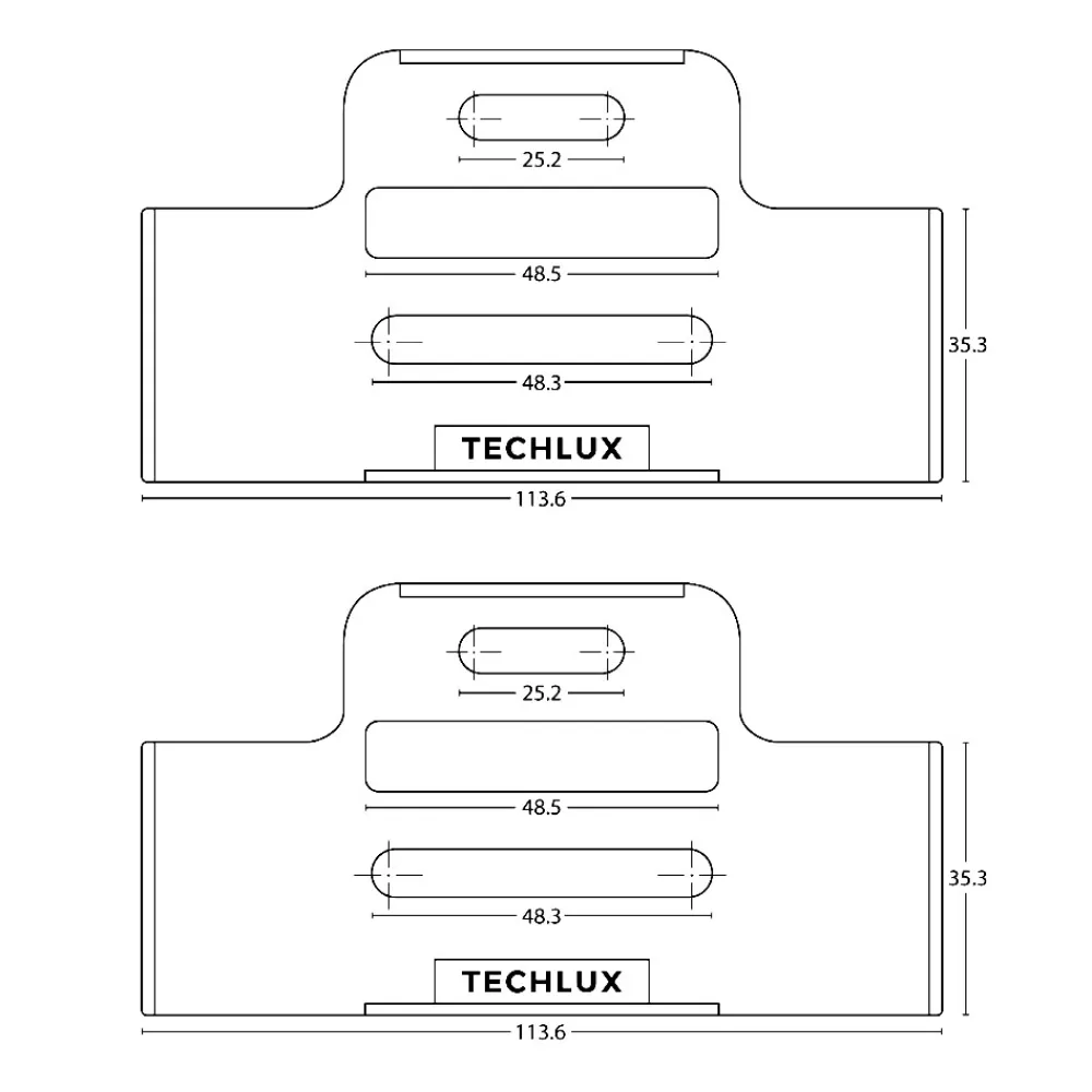 Keret nélküli rendszámtábla tartó pár Techlux - Frameless Plateholder